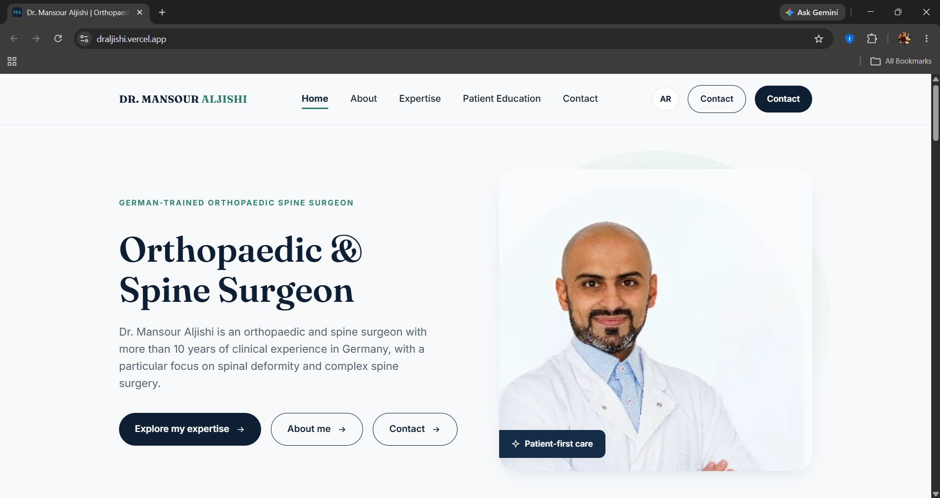 Dr. Mansour Aljishi Professional Medical Website